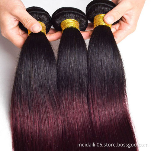8 A Brazilian Hair Extension Colored Ombre Straight Hair Bundles, Silky Straight Wave Hair Bundle Vendors